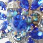 vintage blue rhinestone bro..