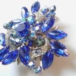 vintage blue rhinestone bro..