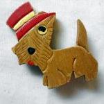 vintage wooden scotty pin