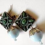 pale aqua earrings with Art..