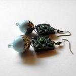 pale aqua earrings with Art..