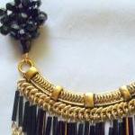 black and gold bib necklace..