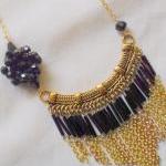 black and gold bib necklace..