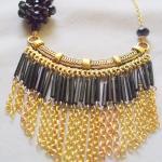 black and gold bib necklace..