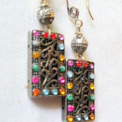marcasite and rhinestone earrings