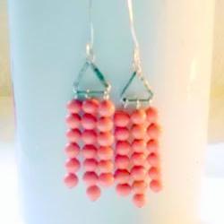 silver triangles with melon beads
