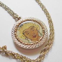 thai temple dancer necklace with vintage watch chain